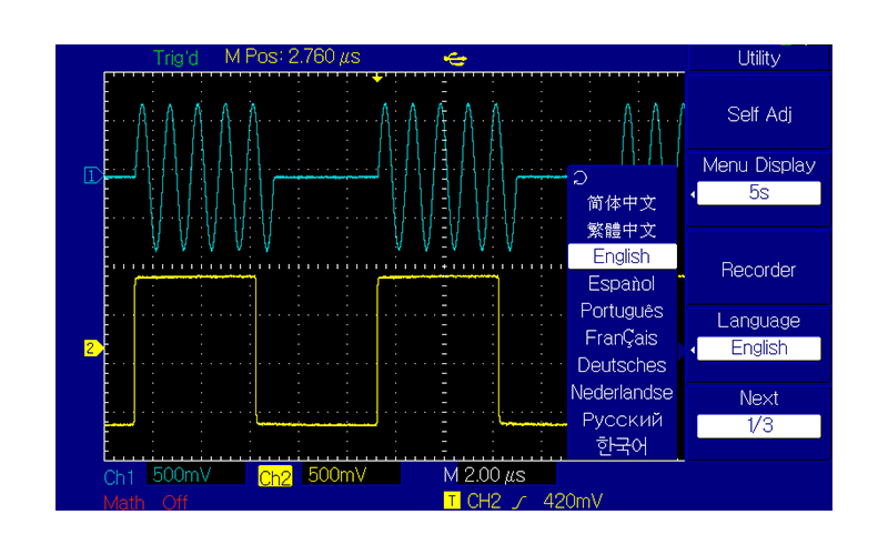 Standard 2 channels, with multiple national languages