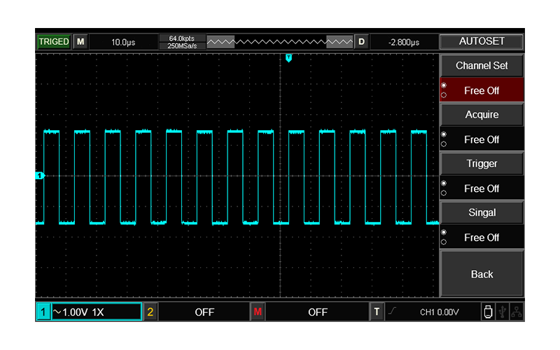 Wider display range and multiple frequency square wave options