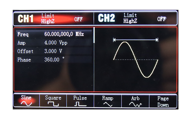Standard 2 Channel, multiple waveform signals