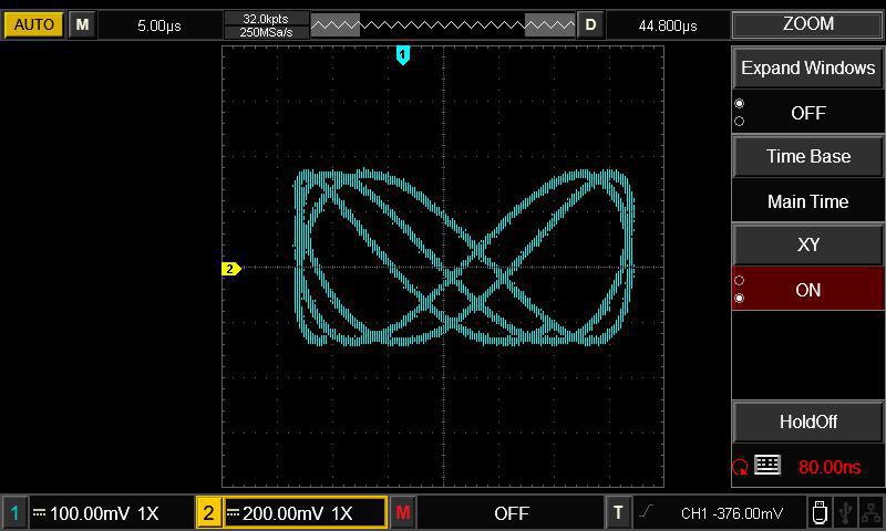 XY mode (also called Lissajous graphics mode)