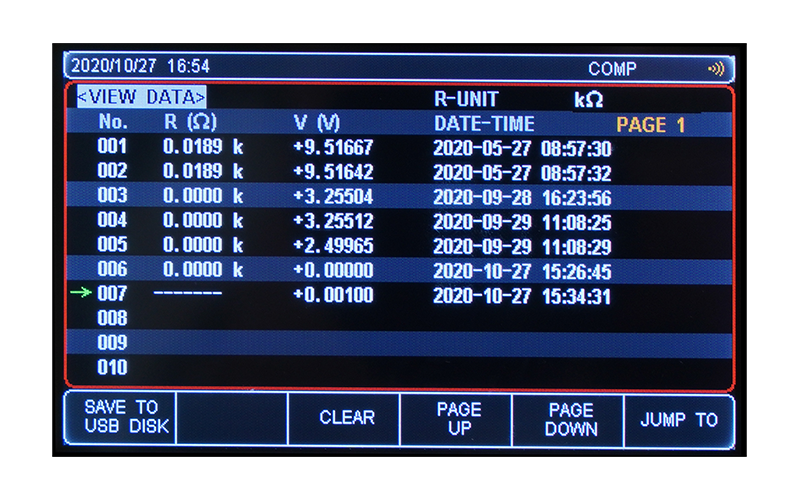 Optional Range mode and Data storage