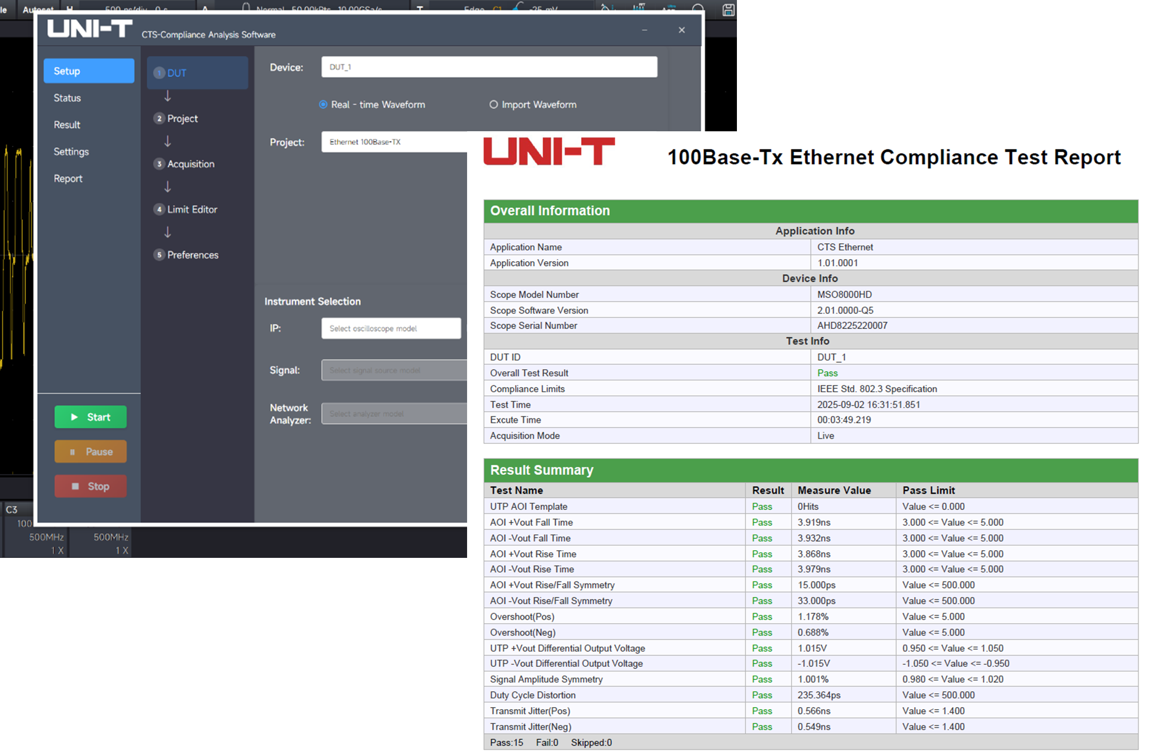 MSO8000HD Protocol Compliance Test