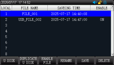 Test File Save and Recall