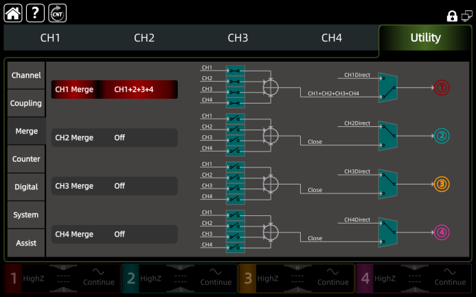 Flexible Channel Coupling & Merge Outputs